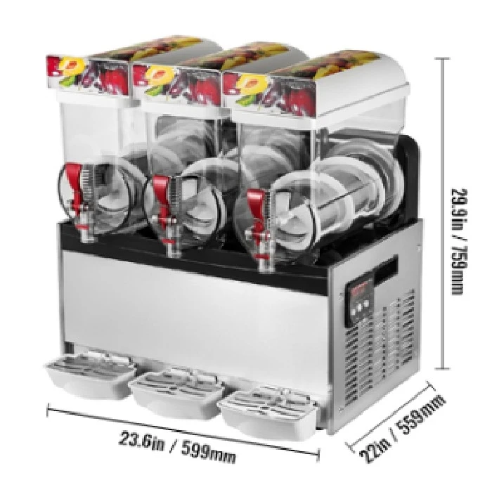 Stroj za slushy/granito 3x 15L rezervoarji 220V 1800W, vevor,slushy machine,stroj za slushy, ugodno, prihranek, ceneje, lokalno, Ljubljana, granita stroj, zamrznjene pijače, restavracije, kavarne, bari